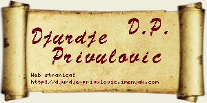 Đurđe Privulović vizit kartica